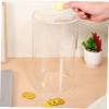 Abaodam Transparent Acrylic Piggy Bank Cylindrical Money Bank for Home Office Decorative Savings Jar Present for Adults Easy Visibility of Stored Cash view 3
