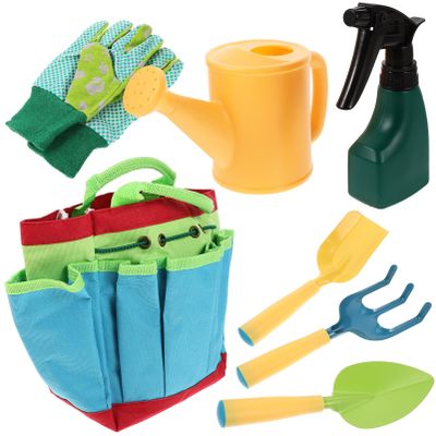 Toyvian 1set Boy Girl Gardening Tools Outdoor Gardening Kit for Boy Girl Includes Shovels and Rake for Planting Flowers Beach Digging and Garden Fun
