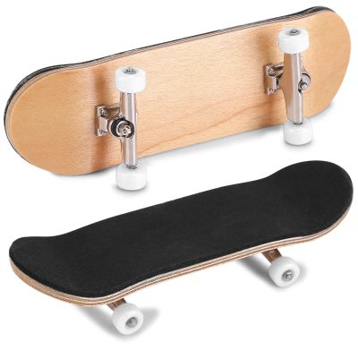 1 Piece Finger Boards, Mini Skateboard Fingerboards Maple Wooden Alloy Skateboard with Box for Boys Girls Birthday Things (White)
