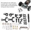 Bognajin RC Car Metal Accessories Set, RC Upper Lower Arm Steering Cup Set, RC Front Upper Lower Swing Arm Set with Drive Shaft for WPL D12 D42 D Series Remote Control Car DIY Repair Upgrade Kit view 2