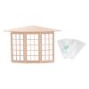 1/12 Dollhouse Exquisite Miniature Birchwood Bay Window, 45 Degree Corner 3 Sided DIY Model with Fine Polishing, Installation, and 3 Window Stickers view 1