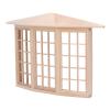 1/12 Dollhouse Exquisite Miniature Birchwood Bay Window, 45 Degree Corner 3 Sided DIY Model with Fine Polishing, Installation, and 3 Window Stickers view 3