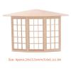 1/12 Dollhouse Exquisite Miniature Birchwood Bay Window, 45 Degree Corner 3 Sided DIY Model with Fine Polishing, Installation, and 3 Window Stickers view 4