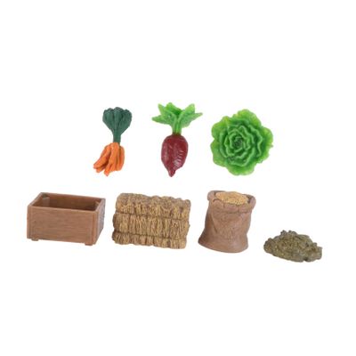 WEKAMOS 7pcs Mini Farm Model Accessories Set Creative Micro Landscape Props for Sand Table Decoration Realistic Farm Supplies for Crafts and Playsets
