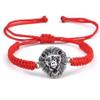 Men Braided Bracelet Lion Head Adjustable Black Rope Bracelets&Bangles Yoga Pulseira,White,16-28cm view 2