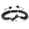 ZYIBPMSJKQCFK Dragonfly Beaded Bracelets For Women Men 6mm Handmade Tiger Eye Lava Stone Bangles Adjustable Rope Braided Bracelet,Tiger Eye,17-29m view 2