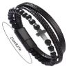 ZYIBPMSJKQCFK Cross Bracelet Men Multi-Strand Woven Bangle Cuff Wristband,Yellow Tiger,21cm view 4