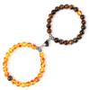 ZYIBPMSJKQCFK Heart Shaped Couple Bracelet 2Pcs/Set 8mm Natural Stone Beads Bracelet For Lovers Friend Valentine's,Yellow,19cm view 1