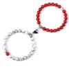 ZYIBPMSJKQCFK Heart Shaped Couple Bracelet 2Pcs/Set 8mm Natural Stone Beads Bracelet For Lovers Friend Valentine's,Yellow,19cm view 2