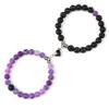 ZYIBPMSJKQCFK Heart Shaped Couple Bracelet 2Pcs/Set 8mm Natural Stone Beads Bracelet For Lovers Friend Valentine's,Yellow,19cm view 3