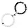 ZYIBPMSJKQCFK Heart Shaped Couple Bracelet 2Pcs/Set 8mm Natural Stone Beads Bracelet For Lovers Friend Valentine's,Yellow,19cm view 4