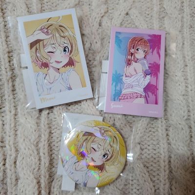 Draw Draw I'll Borrow her. E Prize, 2 F prizes Kanojo, Okarishimasu Rent-a-Girlfriend