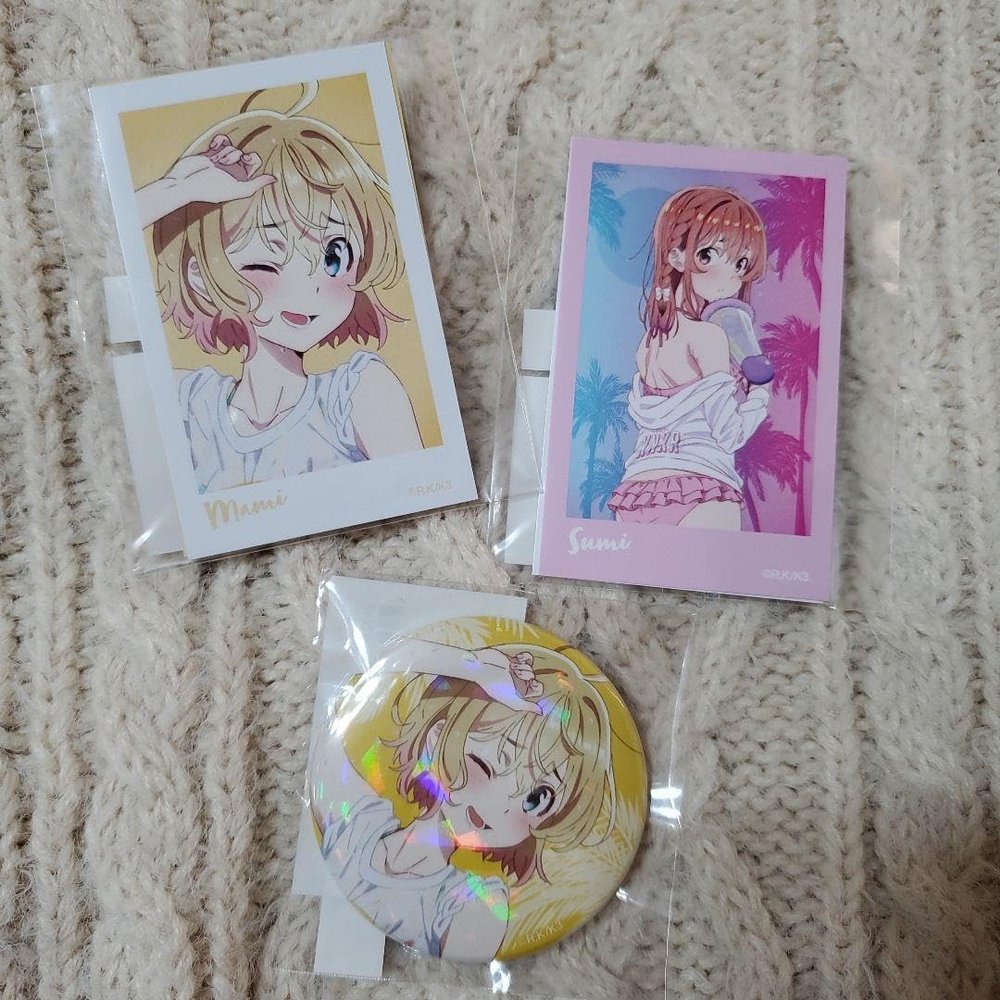 Draw Draw I'll Borrow her. E Prize, 2 F prizes Kanojo, Okarishimasu Rent-a-Girlfriend