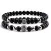 2pcs/set Bracelet Men Natural Stone Micro-inlaid Zircon Ball Beaded Bracelets For Women Yoga,golden,19cm view 2