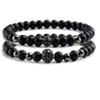 2pcs/set Bracelet Men Natural Stone Micro-inlaid Zircon Ball Beaded Bracelets For Women Yoga,golden,19cm view 3