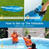 120.07x29.9in Inflatable Swimming Pool Large Outdoor Coil Mesh PVC Family Pool for Backyard, Quick Setup & Foldable Storage, Durable Summer Water Play view 3