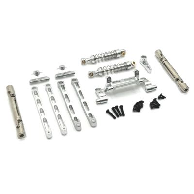 RC Car Upgrade Parts for MN82 LC79 for MN78 1/12 RC Car Metal for Chassis Link Rod Pull Rod Mount Shock Absorber Drive Shaft Set Upgrade Parts Accessories(Silver)