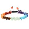 7 Chakra Elastic Bracelet Natural 8mm Gemstone Yoga Bead Women'S Woven Rope ,lapis Lazuli,16-23cm view 3