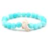 8mm Natural Stone Bracelet Male And Female Dolphin Stretch Couple Bracelet,Map Stone,19cm view 4