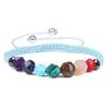 8mm Handmade Braided Rope Bracelets For Women Men 7 Chakra Bracelet Natural Stone Yoga Wristband,blue,16-25cm view 1