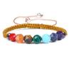 8mm Handmade Braided Rope Bracelets For Women Men 7 Chakra Bracelet Natural Stone Yoga Wristband,blue,16-25cm view 2