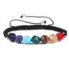 8mm Handmade Braided Rope Bracelets For Women Men 7 Chakra Bracelet Natural Stone Yoga Wristband,blue,16-25cm view 3
