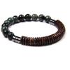 8 Mm Natural Stone Round Beads Coconut Wood Flake Bracelets Lava Stone Wooden Bead Male Bracelet Men,African Stone,23cm view 1