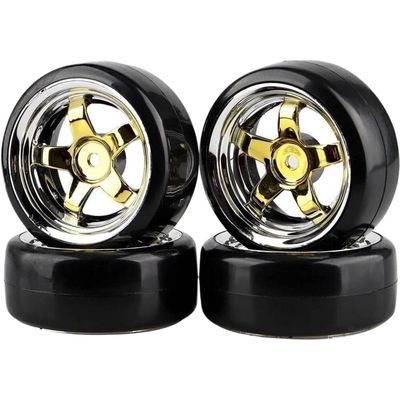 1/10 Scale RC Drift Car Wheel and Tire Set Compatible with Various Models