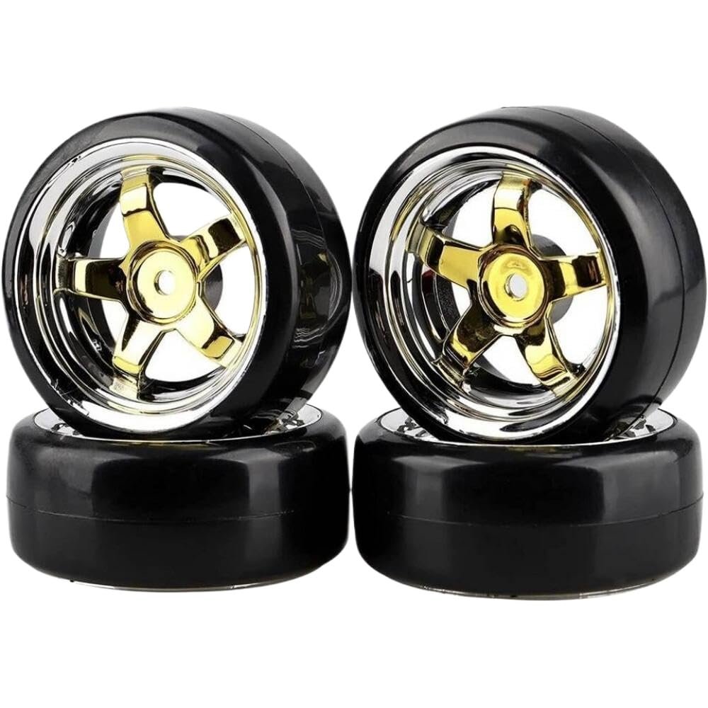 1/10 Scale RC Drift Car Wheel and Tire Set Compatible with Various Models