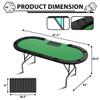 Reljofum Oval Poker Table for 10 Players, Casino Leisure Gamimg Table with Collapsible Legs, Blackjack Texas Holdem Poker Table with Cup Holders view 3