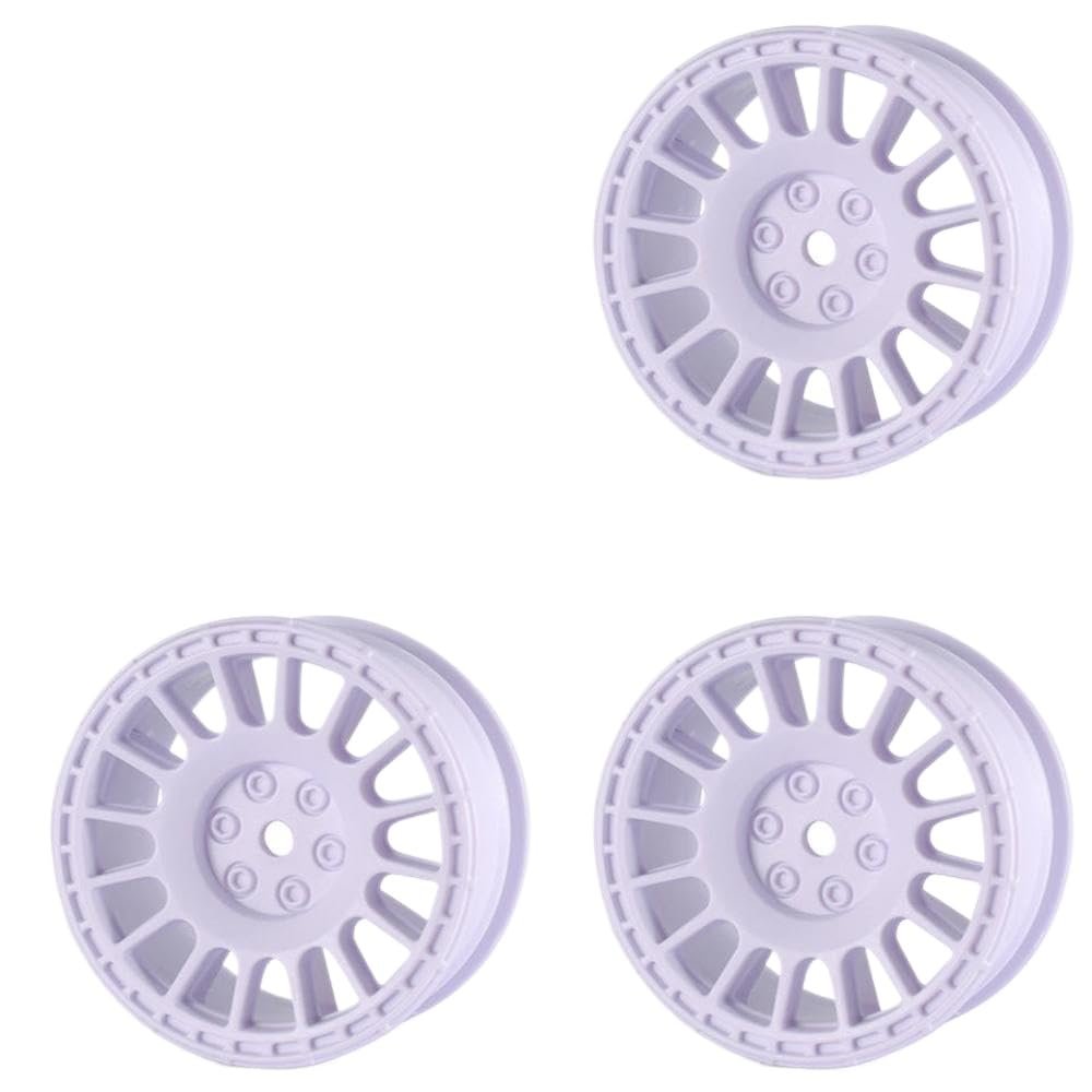 12mm Hex Wheels and Tires Compatible with 1/10 Scale Rally and Drift On-Road Racing Cars Compatible with TT02(AX-2202 White)