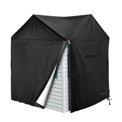 Iceberg Elf Playhouse Cover, Outdoor Plastic Wooden Playhouse Covers, 72" L X 72" W X 84" H, Waterproof, Easy To Put On With Side Zipper, 640D Heavy Duty Oxford Fabric, (Black)