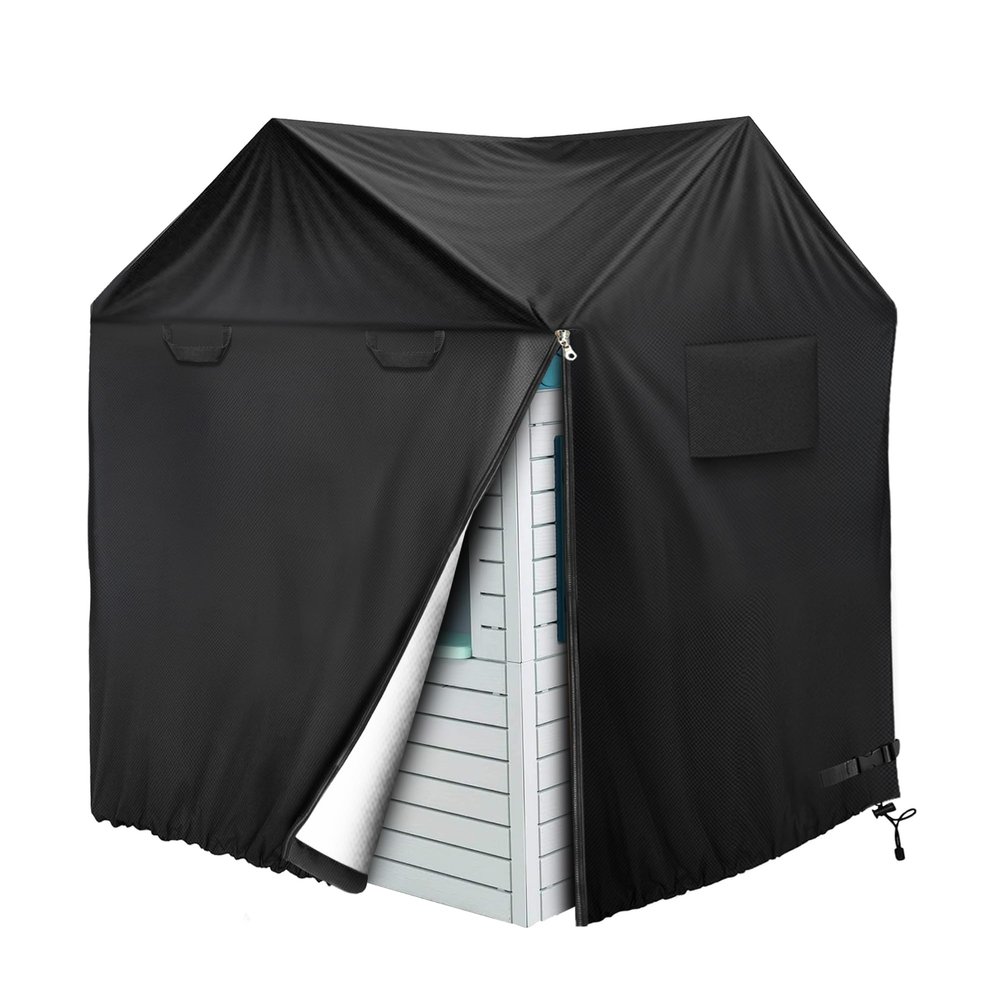 Iceberg Elf Playhouse Cover, Outdoor Plastic Wooden Playhouse Covers, 72" L X 72" W X 84" H, Waterproof, Easy To Put On With Side Zipper, 640D Heavy Duty Oxford Fabric, (Black)