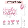 11 Pcs Happy 16th Birthday Cake Topper Set Pink Glitter Stars Heart Balloon Cake Decor for Girls 16th Birthday Party Cake Decorations Supplies view 2