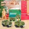 GIAT Dinosaur Track Car Accessories - Birthday Gifts for 3 4 5 6 7 Year Old Boys - 2 Pack LED Light Up Car Toy for Kids Ages 3-5 5-7, Compatible with Most Tracks view 4