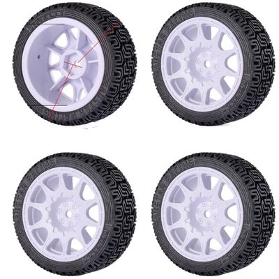 12mm Hex Wheels and Tires Compatible with 1/10 Scale Rally and Drift On-Road Racing Cars Compatible with TT02(AX-2310 White)