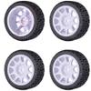 12mm Hex Wheels and Tires Compatible with 1/10 Scale Rally and Drift On-Road Racing Cars Compatible with TT02(AX-2310 White) view 1