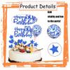 11Pcs Happy 50th Birthday Cake Topper Set with Balloon Star & Heart Cake Picks Blue Glitter Cake Decor for Fifty Birthday Party Supplies view 3