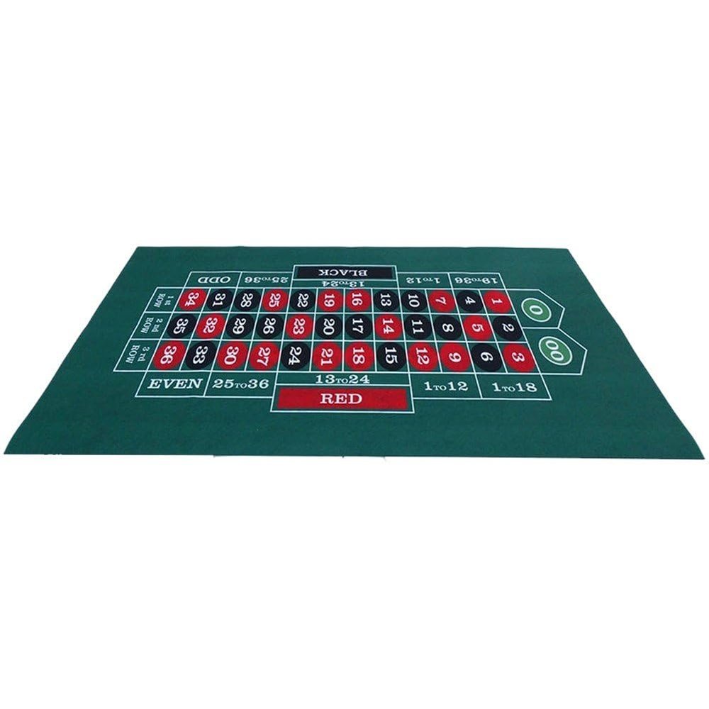Haiyou Blackjack and Roulette Table Mat, Green Felt Double Sided Casino Gaming Mat, Perfect for Casino Game Night