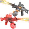 2 Pack Electric Water Guns for Adults & Kids, Automatic Squirt Guns with 32Ft Long Range, 300 Water Shots, LED Light, Summer Outdoor Swimming Pool Water Toys, Gray and Red view 1