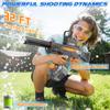 2 Pack Electric Water Guns for Adults & Kids, Automatic Squirt Guns with 32Ft Long Range, 300 Water Shots, LED Light, Summer Outdoor Swimming Pool Water Toys, Gray and Red view 4
