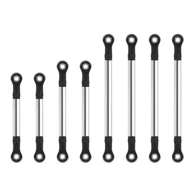 8 Piece Stainless Steel Link Set Compatible with 1/18 Scale RC Crawler Chassis and Bronco Suspension Upgrade Parts(Straight Links Set)