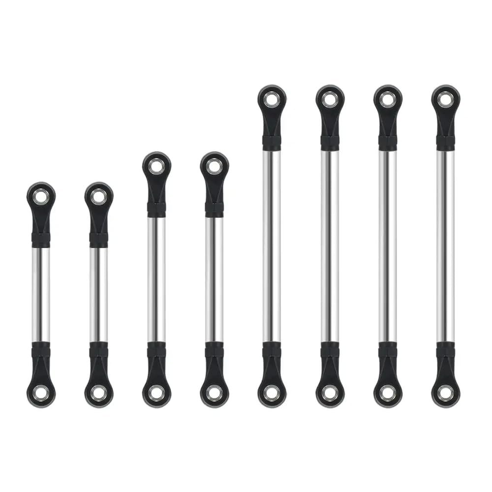 8 Piece Stainless Steel Link Set Compatible with 1/18 Scale RC Crawler Chassis and Bronco Suspension Upgrade Parts(Straight Links Set)