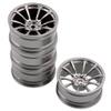 1/10 Onroad Drift RC Car Aluminum Wheels Compatible with TT01 TT02 and Sprint2 Models(Gray 4pcs) view 1