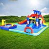 10ft Inflatable Water Park Slide - Bounce House with Splash Pool, Water Gun, Basketball Hoop, Climbing Wall & Dual Pools for Backyard Outdoor Kids Party view 1