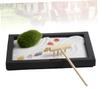 LIOOBO Zen Sand Table Ornament Garden Ornaments Meditation Miniature Landscape with Sands Artificial Decor for Rake view 3