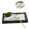 LIOOBO Zen Sand Table Ornament Garden Ornaments Meditation Miniature Landscape with Sands Artificial Decor for Rake view 4