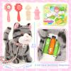 CatchCute Plush Cat Toys for Kids with Leash, Interactive Plush Kitty Can Walk,Meow, and Wag Tail, Realistic Toys Pet Christmas Birthday Gifts for Boys and Girls view 3