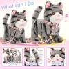 CatchCute Plush Cat Toys for Kids with Leash, Interactive Plush Kitty Can Walk,Meow, and Wag Tail, Realistic Toys Pet Christmas Birthday Gifts for Boys and Girls view 4
