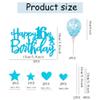 11 Pcs Glitter 16th Birthday Cake Topper Blue Hearts Balloon Star Cake Decoration Sweet Sixteen Cake Decor for Boys Girls view 2